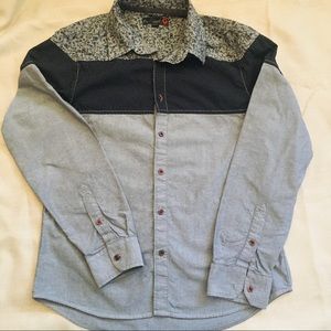 Guess black and grey button down shirt (M)